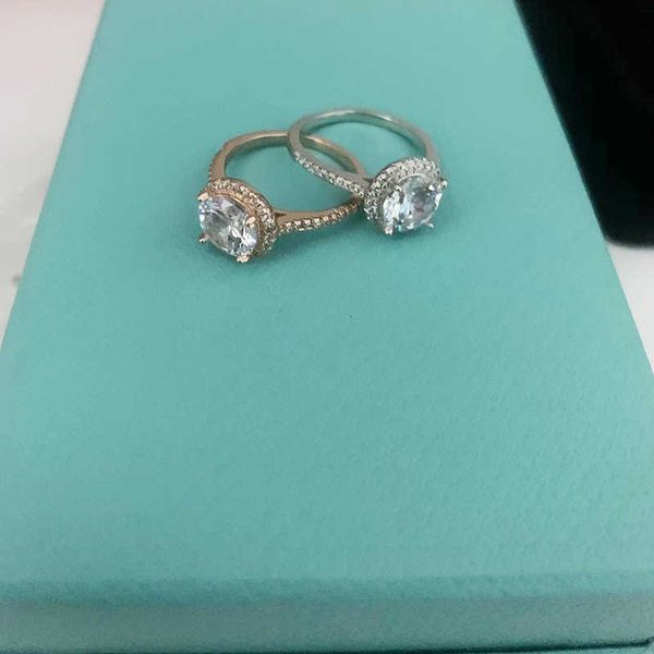 designer new tiffay s925 sterling silver women's one claw round ring wedding cold wind ins fashion personality diamond